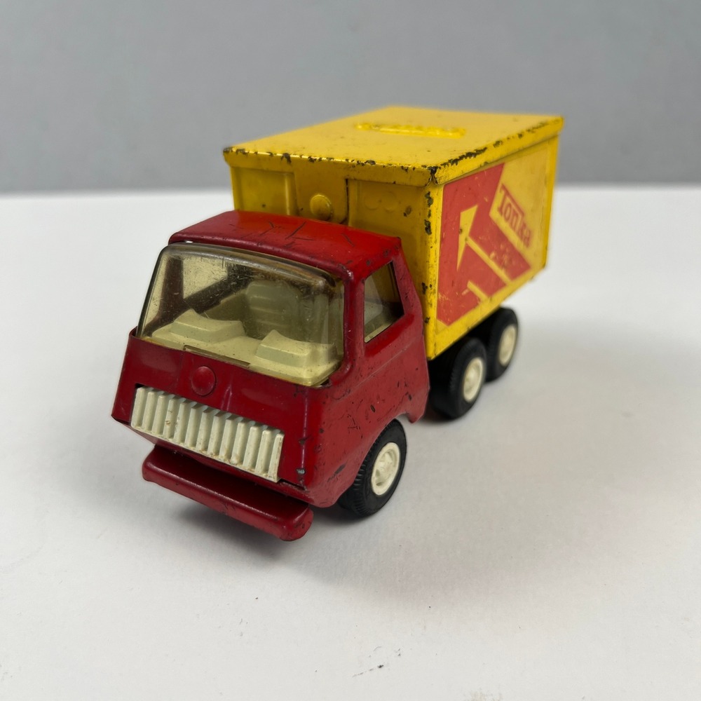 Tonka Toy Truck Red Yellow Vintage Pressed Steel Diecast Collectible